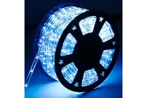 ‎RANDACO Randaco 10m LED Lichtschlauch, 240 LED Lichterschlauch Außen, IP20 Deko und Beleuchtung LED Schlauch, Schwarz Controller mit Memory-Funktion, für Garten, Party, Hochzeit, Halloween, Blau