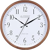 La Crosse Technology 404-50447-INT 32,5 cm Atomik Ceviz Analog Duvar Saati