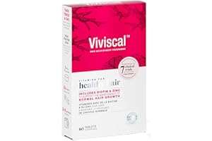 Viviscal - Compléments Alimentaires pour Cheveux, Favorise la Pousse & la Santé des Cheveux, 100% d'Ingrédients Naturels, avec Complexe de Protéines AminoMar C/Biotine/Zinc, 60 Gélules (1 Mois)