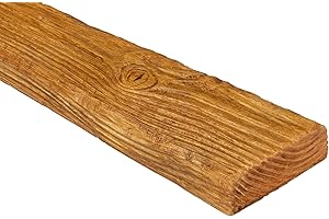 DECOWOOD DECO WOOD Dekobrett ET306 aus Polyurethane, 2m Länge, PU Brett Holzoptik (hellbraun - 120x35mm) Innendekor Wohnzimmer Wanddekoration