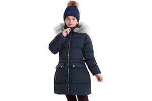 maoo garden Mädchen Puffer Wintermantel Faux-Daunen Schwergewicht Schnee Parka Fuzzy Pelz Futter Kapuze Wasserdicht lange Jacke