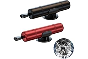 DALAETUS 2 Stück Notfall Nothammer Auto mit 2 Halterung - 2-in-1 Notfallhammer Auto mit Gurtschneider für Sicherheit, Auto Sicherheitshammer, Rot und Schwarz