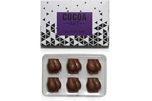 FRIARS Edible Bum Shaped Chocolate - 60g | 6 Special Bums Carved White & Milk Chocolates | Unusual, Funny Valentine's Present for Boyfriend, Girlfriend & Husband | Novelty Gift Bottoms