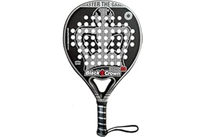 Black Crown - Pala de Padel Piton 9.0 - Forma redonda - Control - Peso 355 gr - Marco 38 mm con doble tubular de fibra carbono 80% - Resistente - Punto dulce amplio - Nivel Avanzado