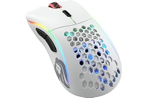 GLORIOUS PC GAMING RACE Glorious Gaming Model D Wireless Souris de Jeu sans Fil - Superlégère, 69 g, sans Fil 2,4 GHz sans Latence, Jusqu’à 71 h de Batterie, RGB, capteur BAMF, Ergonomique, 6 Boutons - Blanc Mat