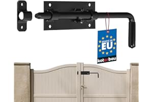 KOTARBAU® Bolt Gate 300 mm (11.81 in) Serratura con chiavistello Serratura a botte Capannone Capanno Pollaio Pollaio Verniciato a polvere Nero