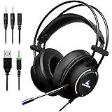 LYCANDER Gaming Headset with Microphone LED Light, 3.5mm input - for PC, PS4, Xbox One, Nintendo Switch and more