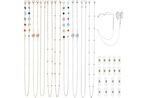 Bekecidi 9 Pièces Chaîne de Sangles de Lunettes, Chaînes de Cordon de Lunettes, Chaînes de Lunettes pour Femmes (Or, Argent)