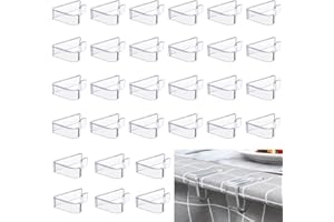 HBSFBH Pince à Nappe Plastique, 30 Pièces Pince à Nappe de Table Transparente, Coupe-Vent Pince à Nappe de Table, Pince Nappe Exterieur, Ajustable Attache Nappe, pour Jardin Restaurant Pique-Nique Mariage