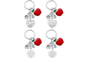 VivaJoy Teacher Gifts Keychain 4 Set - Unique Thank You Gifts for Women - Stainless Steel Thank You Keyring - Teacher Appreciation Gifts for Any Occasion