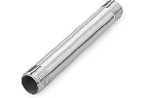 JESUSTREE Accesorios de Tubería de Acero Inoxidable, 1 Piezas 200mm 1 pulgada Macho Rosca Tubo de Extensión de Acero Inoxidable, Tubería de Fundición de Pezón para Aire Agua Combustible