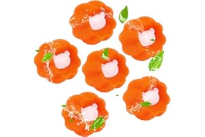 YALISITE Boule Anti Poils pour Machine a Laver, Boule de Lavage Machine a Laver, Enlever les Poils D'animaux et les Peluches, Réduire l'enchevêtrement.(6 pcs) (Orange)