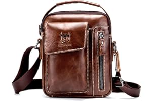 FANDARE Vintage Borse a tracolla Borse a spalla da Uomo Zaino monospalla Sacchetto Pelle Borse Messenger Ventiquattrore Crossbody Bag Borsello per Viaggio Lavoro Arrampicata Impermeabile Borsetta