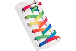 SULPO Płaskie elastyczne sznurówki bez wiązania - Sznurowadła bez wiązania z metalowym zapięciem - Gumowe sznurówki do sneakersów, butów sportowych i casualowych - Dla dorosłych i dzieci