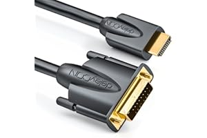deleyCON 1m Kabel HDMI na DVI - wtyk HDMI na wtyk DVI 24+1-1080p FULL HD HDTV 1920x1080 - pozłacane styki - projektor TV PC - Czarny