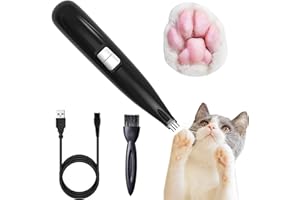 SUQ Tondeuse de Toilettage pour Chat, Animaux Tondeuse avec Lumière LED, Sans Fil à Faible Bruit Rechargeable USB, pour Poils Autour du Visage, des Pattes, des Yeux, des Oreilles(HS)