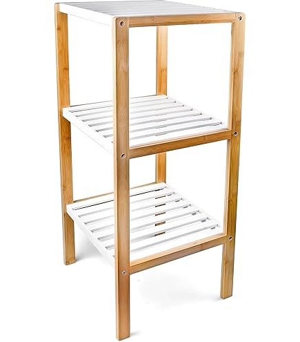 Relaxdays Badregal Walnuss, HBT 145 x 36 x 36 cm, 5 Ablagen, quadratisch, Standregal Küche, Badezimmer Regal Holz, natur