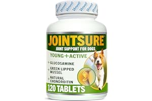 JOINTSURE YOUNG & ACTIVE Joint Supplements for Dogs and Puppies - Pack of 120 Tablets - Supports Mobility and Prevents Joint Stiffness - High Levels of Glucosamine & Green Lipped Mussel