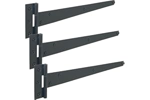 IRONTITE® 3 Pack Black T Hinges 300mm (12), Gate Hinges for Wooden Gates or Garden Sheds, Black Coated for Weather Protection