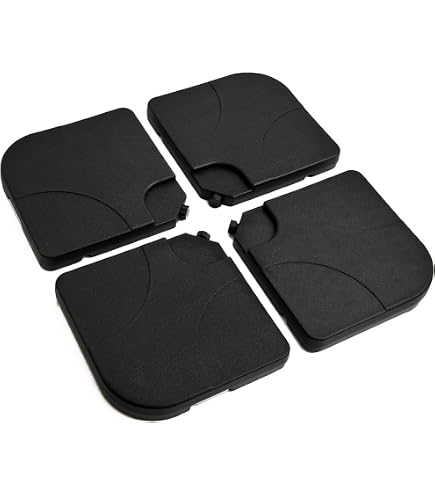 Base Per Ombrellone Outsunny In HDPE, 4 Pezzi Riempibili Con Acqua O Sabbia, Connettori Inclusi, 104x104 Cm, Nera
