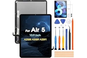 ARSSLY per iPad Air 5 A2588 A2589 A2591 LCD Schermo, Sostituzione Schermo per iPad Air 5 5th Gen LCD Display Digitazer Full Assembly con Riparazione Kit, Nero