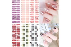 NAILDOKI Autocollant Ongle 3D Nail Stickers, Nail Art Auto-Adhésif Ongle Décalque Belle Mode Décoration pour Femmes Filles Nail Wraps