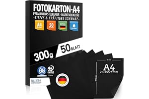 Fotokartongkartong 300 g m² - PREMIUMPAPPER färgad - DIN A4-21 x 29,7 cm - otryckt skrivarpapper för fotografering, presentat