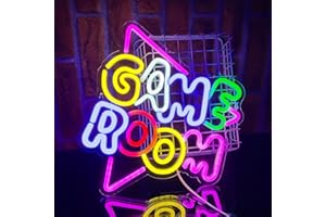 PILOYINDE Señal LED decorativa para juegos, luz de neón para decoración de paredes, sala de juegos, regalo para niños, luces de neón para habitación, señal de neón para juegos, material acrílico