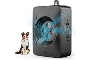SUUWEE Anti Barking Device, Enhance 4* Ultrasonic Transmitters Dog Barking Control Devices - 16.4Ft 3 Levels Stop Barking Dog device Rechargeable Stop Deterrent Humane Safe Gentle Dog Control Barking Tool.