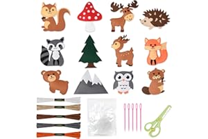 Victse Nähset Kinder, Nähen für Kinder ab 10, Filz Bastelsets Filz Nähen Kits Handwerk und Nähen Set, DIY Nähset Kinderhandwerk für Kinder pädagogische Anfänger, DIY Art Craft (Tiere)