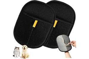 MHwan Tierhaarentferner Handschuh, 2 Stück Automatische Erfassung elektrostatischer Katzenhaarentferner, Verdickt, Keine Toten Ecken zur Haarentfernung, Leicht zu Reinigen und zu Verwenden