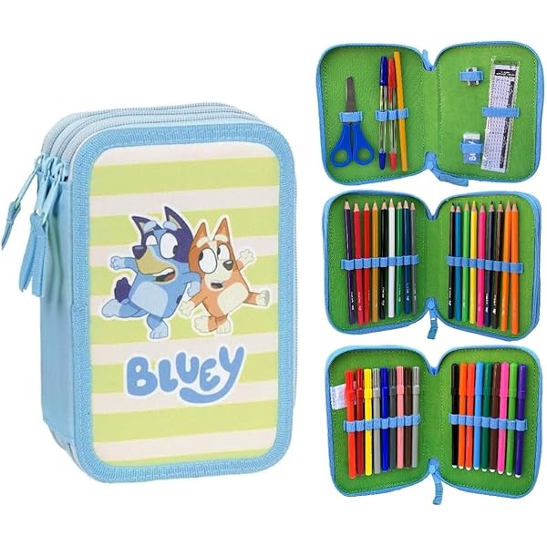 Set Cancelleria Bluey Ufficiale - Astuccio, Quaderni A5/A6, Matite Colorate, Penna, Per Scuola E Creatività Bambini - Foto 8