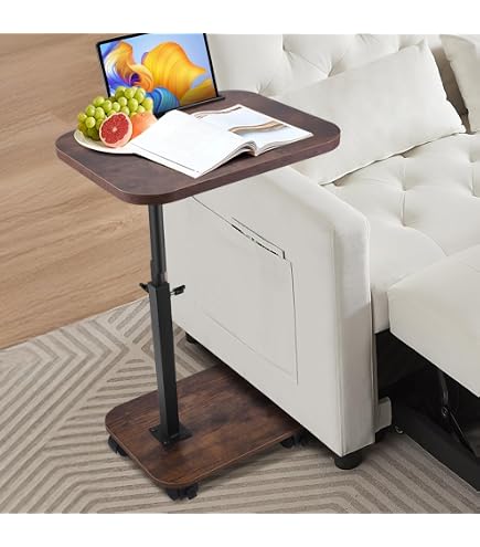 Ejoyous Tavolino Laterale del Divano, tavolino Laterale Tavolino Mobile Girevole per Divano, Camera da Letto, Soggiorno, dormitorio, Ufficio
