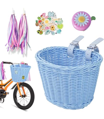 Panier De Vélo Avant Arc-en-ciel Pour Enfants - Avec Sonnette, Moulin à Vent Et Décorations, Facile à Installer
