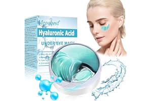 MROOBEST Mascara Para Los Ojos, Eye Patches, Ojos Parches, Parches Ojos Bolsas y Ojeras, Cuidado de ojos antiarrugas-aloe e hialurón, almohadillas antienvejecimiento para humectar, 60 pares