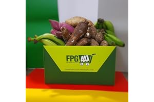 FPG4U African Veggies Box Combo 2-1KG Cassava, 1KG Matoki, 1KG Green Plantain, 1KG Eddoes, 1KG Red Sweet Potatoes, 1KG White Sweet Potatoes || £25.99