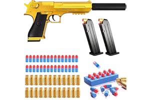 YYHCC Desert Eagle, Pistolet Jouet, Blaster en Mousse, Jouet Pistolet à Balle Souple en Mousse, Cadeaux d'anniversaire pour Enfants, modèle de Pistolet de Simulation (Or)