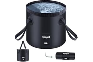 Spopal 20L Foldable Camping Folding Bucket, Collapsible Bucketfor Camping Traveling Hiking Fishing Car Washing and Gardening