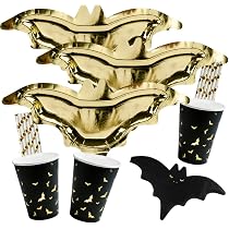 Party-Set Katze – 56-teilig Für 12 Kinder – Inkl. Teller, Becher, Servietten & Trinkhalme Mit Gold-Effekten