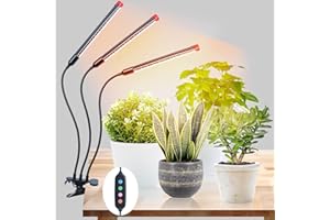 FRGROW Pflanzenlampe LED, Vollspektrum Pflanzenlicht für Zimmerpflanzen, Pflanzenleuchte LED, 3000k/5000k/660nm Vollspektrum Pflanzenlampe, Wachstumslampe für Pflanzen, 10 Stufen Dimmbar,Timer