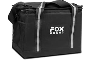 Foxhound Delivery Bags for Hot Food - 35L Thermal Bags for Hot Food Delivery, 37x30x27cm Food delivery Bag for Restaurants, Takeaway, Uber Eats Delivery Bag, Deliveroo Bags - Black