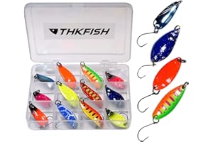 THKFISH 12 Piezas/20 Piezas/15 Piezas/Caja Cebos de Cucharilla para Pesca Señuelos Pesca Spinning Cucharas Spoon Trucha Rockfishing Jigging Aparejos Pesca Kit