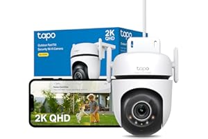 Tapo C520WS Pan/Tilt Outdoor Security Camera, 2K 4MP WiFi Outdoor Camera, 360° Vision Motion Tracking, No Monthly Fee, AI Detection, Starlight Colour Night Vision, IP66, Works with Alexa & Google