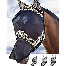 Masque Anti-Mouches Pour Chevaux Harrison Howard CareMaster Avec Oreilles Et Franges De