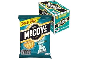 MCCOYS McCoy's Ridge Cut Crisps, Multipack Box of Flavoured Potato Crisp Snacks, 36 x 47.5g – Thai Sweet Chicken