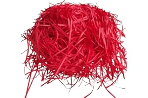 TASHELLS 200g Papier Déchiqueté, Remplissage Boite Cadeau, Raphia, Papier Cadeau-Rouge