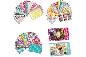 YAYNO 60 pièces Autocollants de Bordure Photo Cadres Coloré Photo Instantané Jolis Autocollants Photo Instantané Photo Cadres Bordures Autocollants compatibles avec Fujifilm Instax Mini 8 7s 25 50s 90
