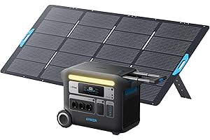 Anker SOLIX F2000 Solargenerator, 767 GaNPrime PowerHouse 2048Wh mit 1x 400W Solarpanel, tragbare Powerstation mit 2300W AC Ausgang und LifePO4 Akku für Zuhause, Camping, Wohnmobil
