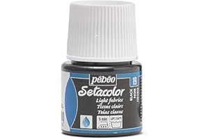 PEBEO 329-019 Setacolor Light Fabric Paint 45-Milliliter Bottle, Black,Black