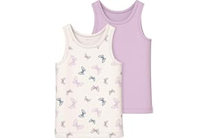 NAME IT Mädchen Nmftank Top 2P Jet Stream Butterfly Noos (2er Pack)